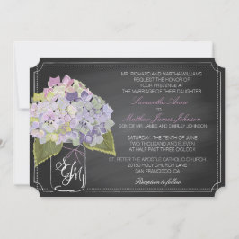 Lavender Hydrangeas Chalkboard Rustikale Hochzeit Einladung