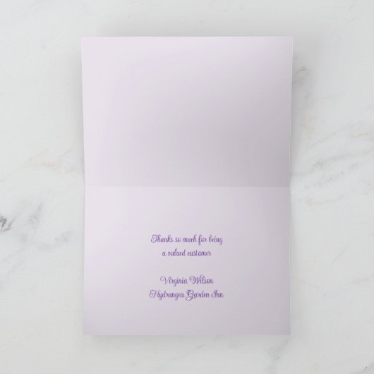 Lavender Hydrangeas Faltkarte Karte (Innenseite)