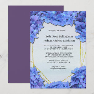 Lavender Hydrangeas Floral Wedding Einladung