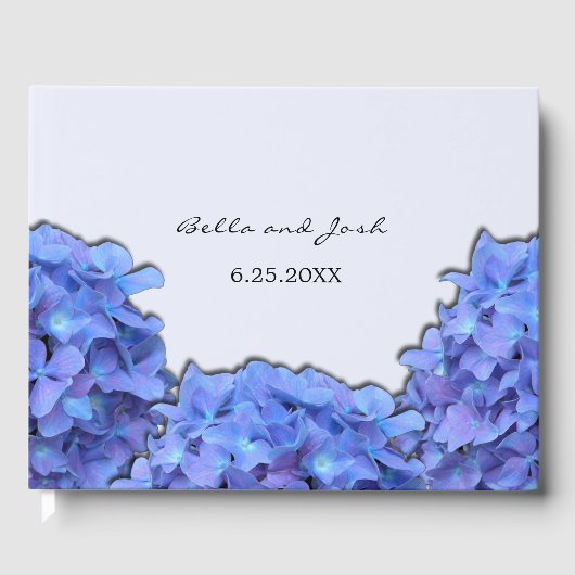Lavender Hydrangeas Floral Wedding Gästebuch (Vorderseite)
