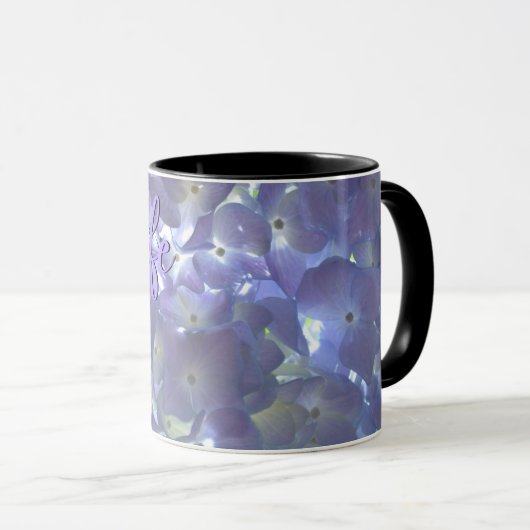 Lavender Hydrangeas #momlife Tasse (VorderseiteRechts)