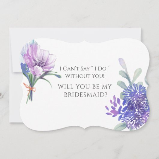 Lavender Hydrangeas werden Sie meine Bridesmaid se Einladung (Vorderseite)
