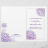 Lavender Hydrangeas White Wedding BiFold Program (Vorderseite)