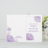 Lavender Hydrangeas White Wedding BiFold Program (Stehend Vorderseite)