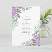 Lavender Idyllic Spring Wedding Einladung (Stehend Vorderseite)