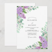 Lavender Idyllic Spring Wedding Einladung (Vorne/Hinten)