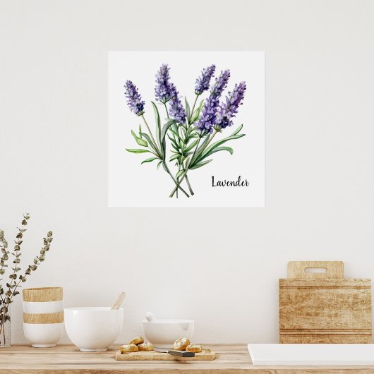 Lavender Illustration Botanical Poster (Küche)
