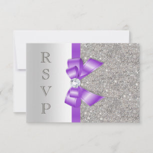 Lavender Imitate Bow und Diamonds UAWG RSVP Karte