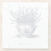 Lavender in Delft Blue anpassbar Glasuntersetzer (Rückseite)