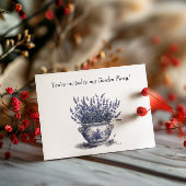 Lavender in Delft Blue Einladungspostkarte