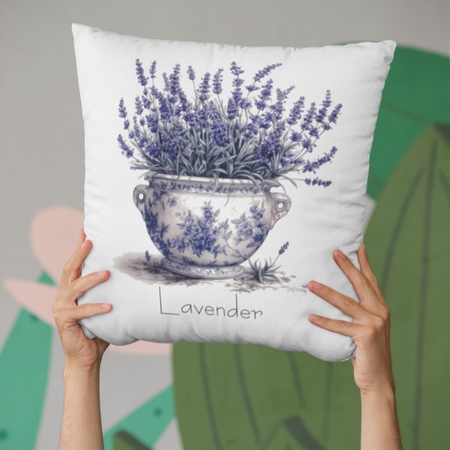 Lavender in Delft Blue Kissen (Von Creator hochgeladen)