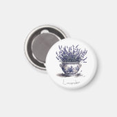 Lavender in Delft Blue Magnet (Vorderseite/Rückseite)