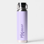 Lavender-individuelle Name-Skript Trinkflasche (Rückseite)