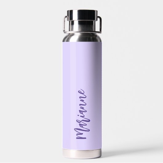 Lavender-individuelle Name-Skript Trinkflasche (Rückseite)