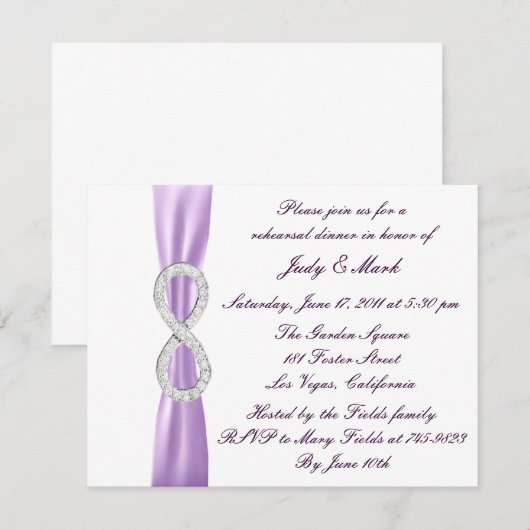 Lavender Infinity Probe Abendessen Einladung (Vorne/Hinten)