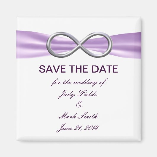 Lavender Infinity speichern Sie das Datumsfenster Magnet (Vorne)