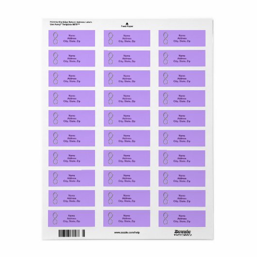 Lavender Infinity Wedding Address Labels (Vorne)