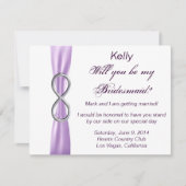 Lavender Infinity Wedding Bridesmaid Card Einladung (Vorderseite)