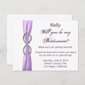 Lavender Infinity Wedding Bridesmaid Card Einladung (Vorne/Hinten)