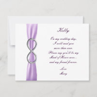 Lavender Infinity Wedding Trauzeugin Card