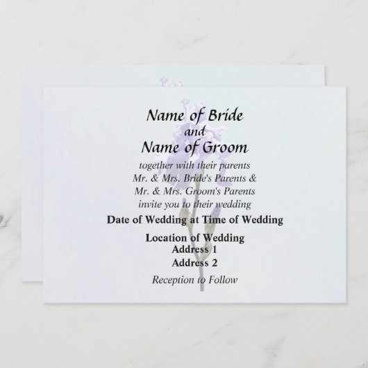 Lavender Iris and Buds Einladung (Vorne/Hinten)