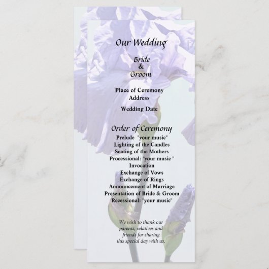 Lavender Iris and Buds Programm (Vorne/Hinten)