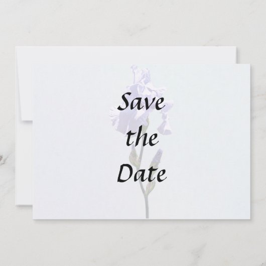 Lavender Iris and Buds Save The Date (Rückseite)