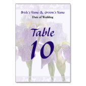Lavender Iris Couple Wedding Supplies Tischnummer (Rückseite)