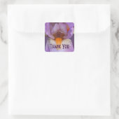 Lavender Iris Petal Blume Vielen Dank Quadratischer Aufkleber (Tasche)