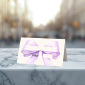 Lavender Ivory bow Place Cards Elegant Folded Platzkarte