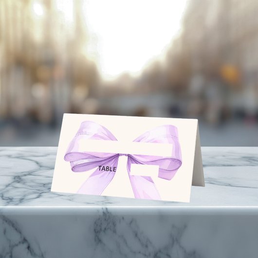 Lavender Ivory bow Place Cards Elegant Folded Platzkarte