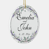 Lavender Ivory Rose und Eukalyptus Keramik Ornament (Rechts)