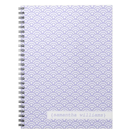 Lavender Japanese Seigaiha Pattern Notizblock (Vorderseite)