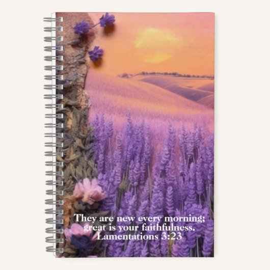 Lavender Journal Notizbuch Klagelieder 3:23 (Vorderseite)