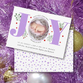 Lavender Joy Erste Weihnachtsgeburt des Fotos Ankündigung