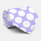 Lavender Jumbo Polka Dots Custom Necktie Krawatte (Gerollt)