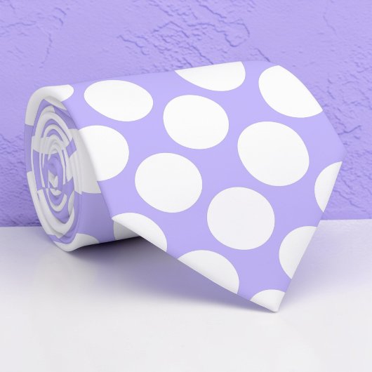Lavender Jumbo Polka Dots Custom Necktie Krawatte