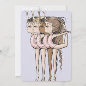 Lavender Jump & Tumble Gymnastics 4th Birthday Einladung (Rückseite)