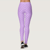 Lavender Karo Muster Große Qualität Frauen Leggings (Rückseite)