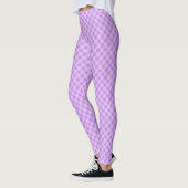 Lavender Karo Muster Große Qualität Frauen Leggings (Links)