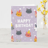 Lavender-Katzen-Geburtstagskarte Karte (Gelbe Blume)