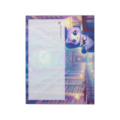 Lavender Kitten Bibliothek Notizblock (Rotiert)
