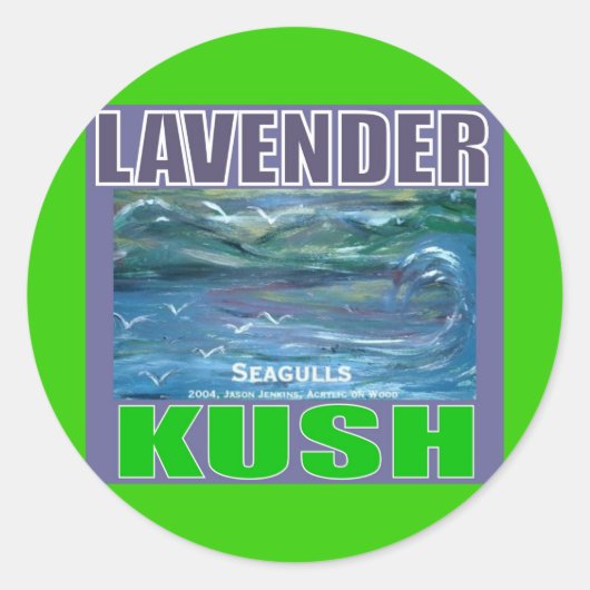 LAVENDER KUSH RUNDER AUFKLEBER (Vorderseite)
