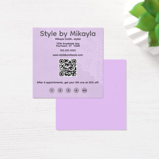 Lavender Lace Beautician Customer Rewards Card (Schreibtisch)