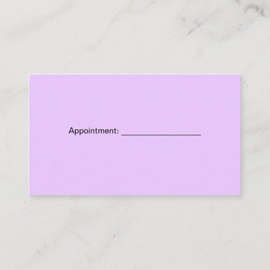 Lavender Lace Beautician Stylist Event Planner Visitenkarte (Rückseite)