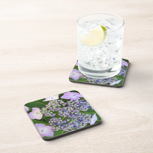 Lavender Lace Cap Hydrangea Bloom Cork Untersetzer (Rechte Seite)