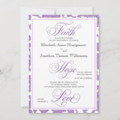 Lavender Lace Christlich Wedding Einladung (Vorderseite)