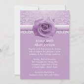 Lavender Lace Damask Beauty Rose Wedite Einladung (Vorderseite)