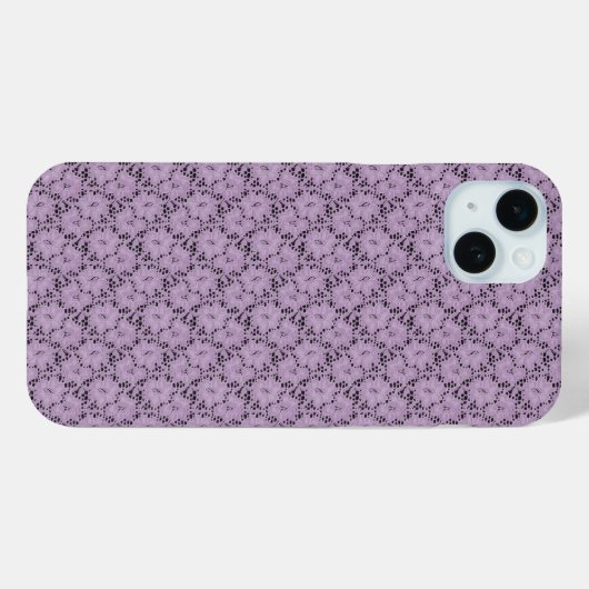 Lavender Lace Floral iPhone Case (Rückseite (Horizontal))