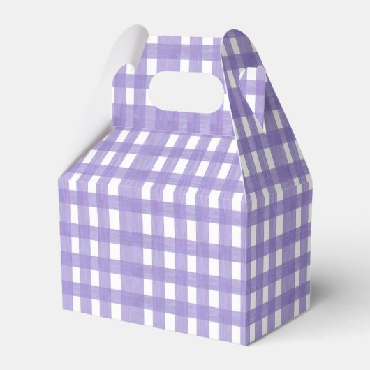 Lavender Lace Gingham Gabled Favor Box Geschenkschachtel (Vorderseite)